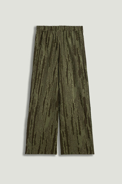 Textured Wide-Leg Pants