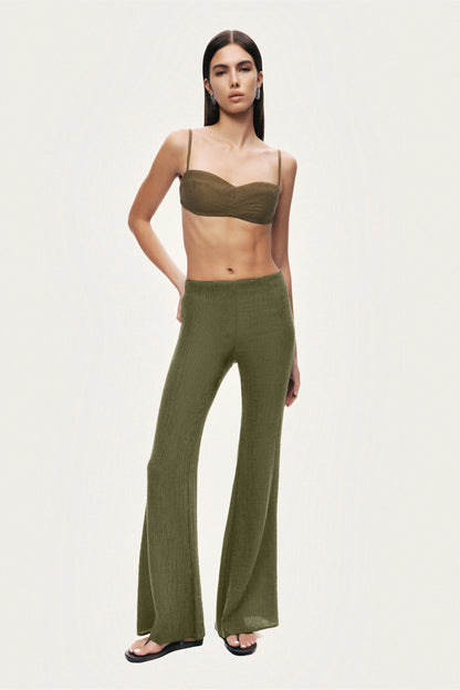 Flared High-Waist Pants