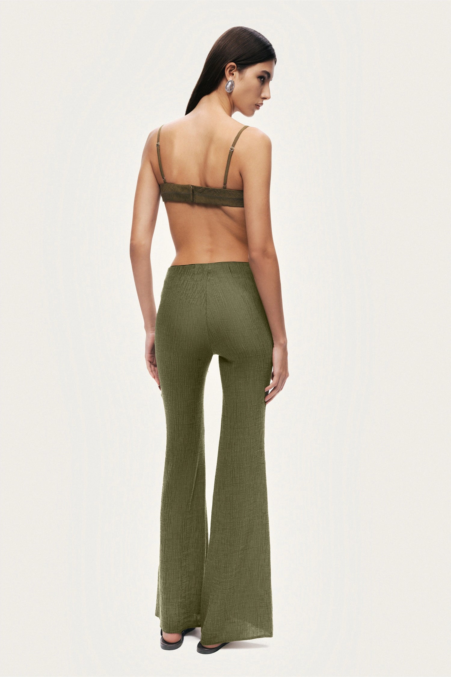 Flared High-Waist Pants