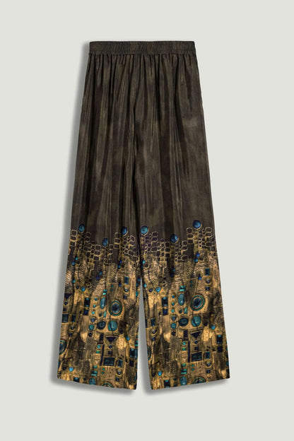 Printed Straight-Leg Pants