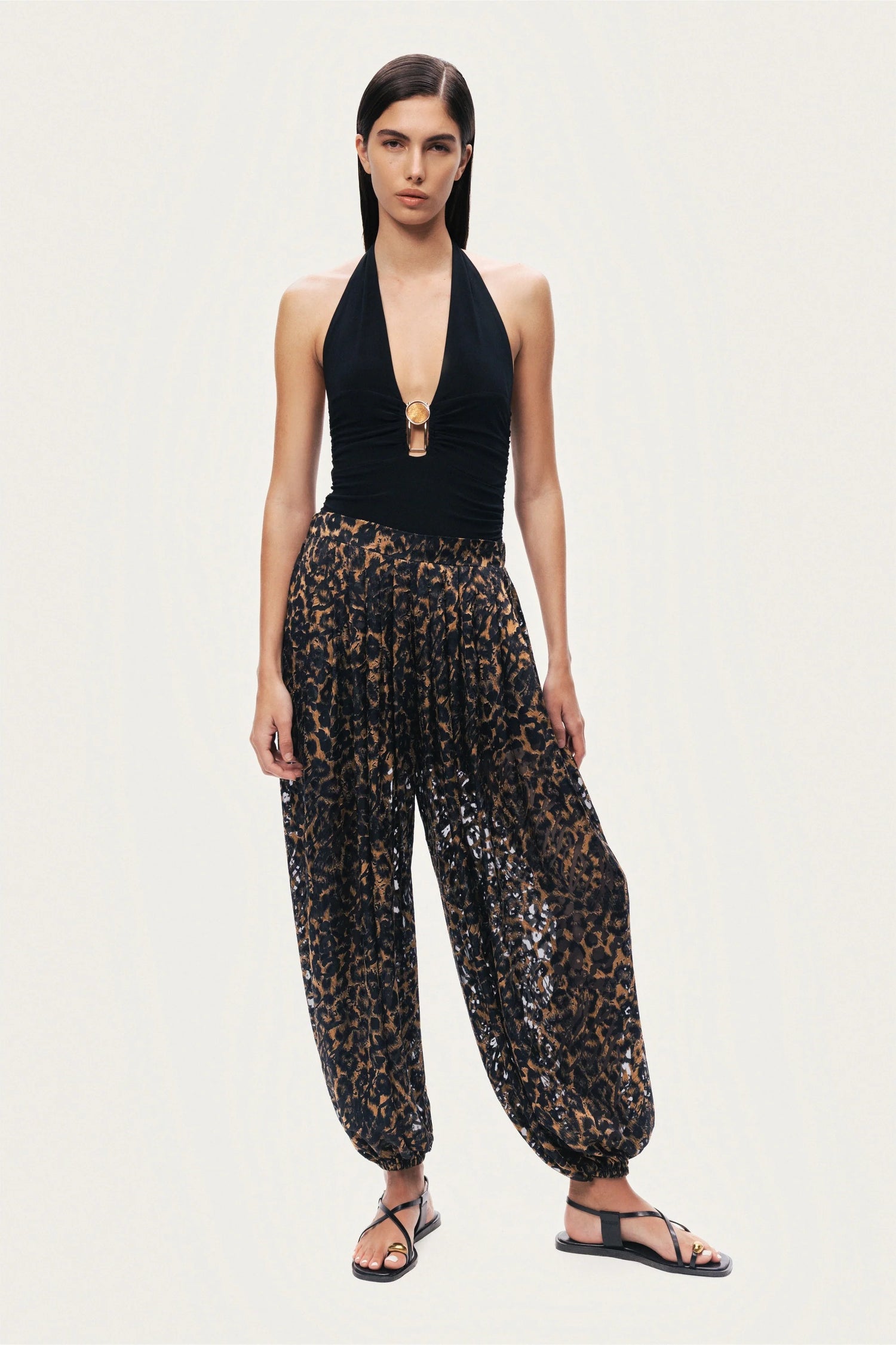 Printed Relaxed Balloon-Leg Pants