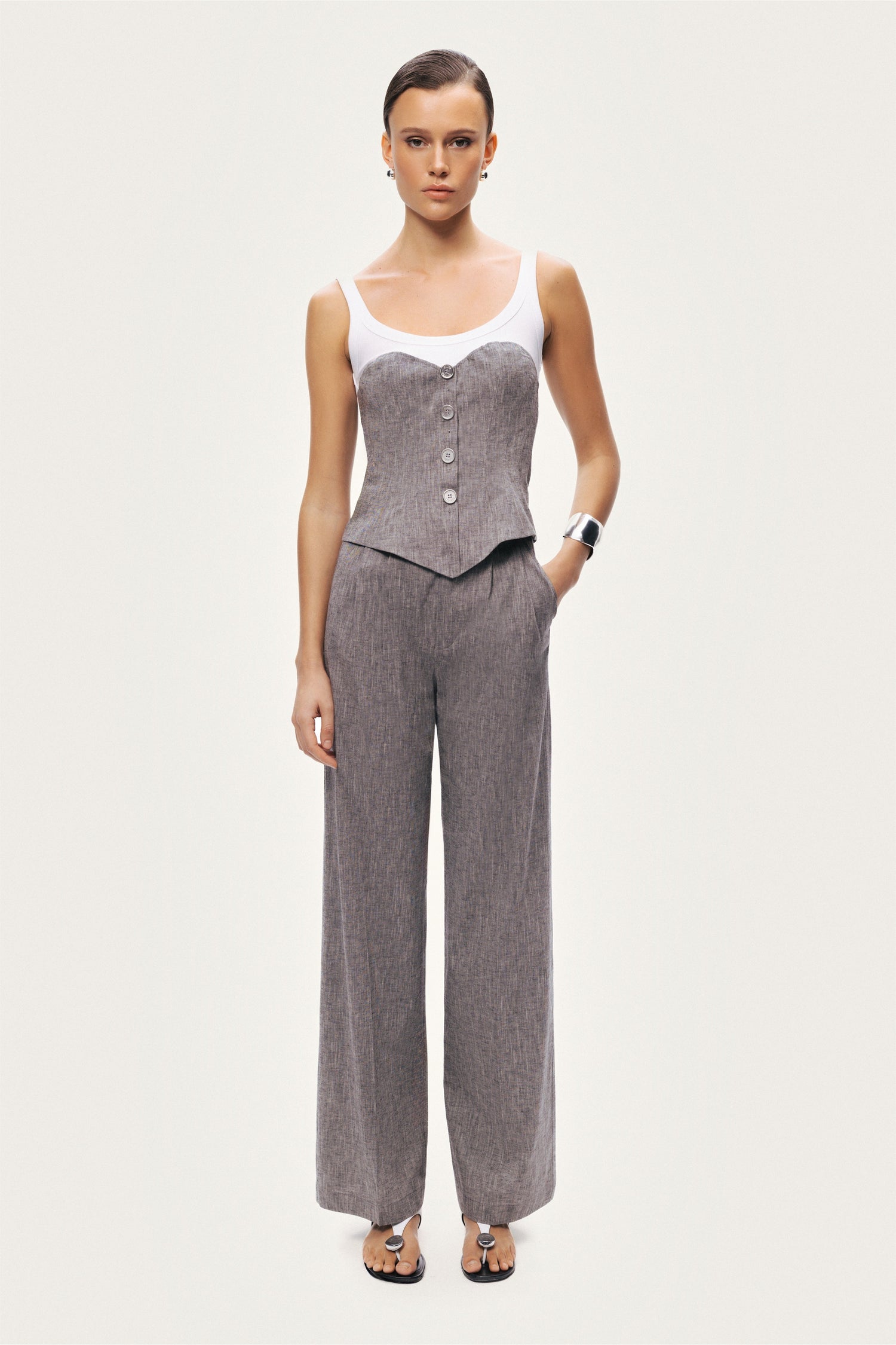 Wide-Leg Tailored Pants