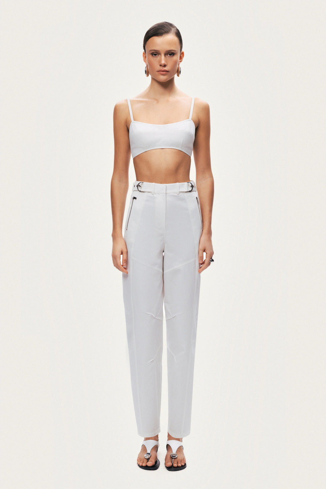 High-Waist Tailored Tapered Pants