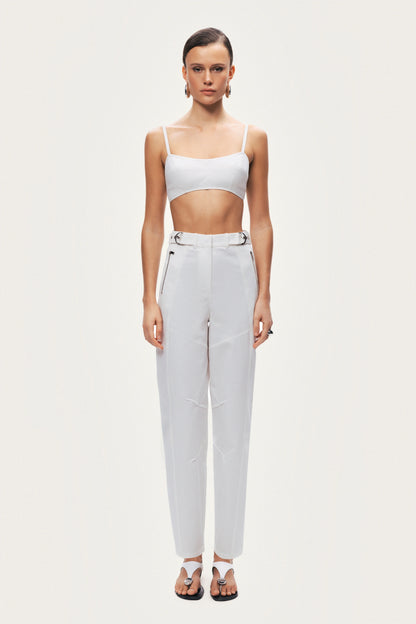 High-Waist Tailored Tapered Pants