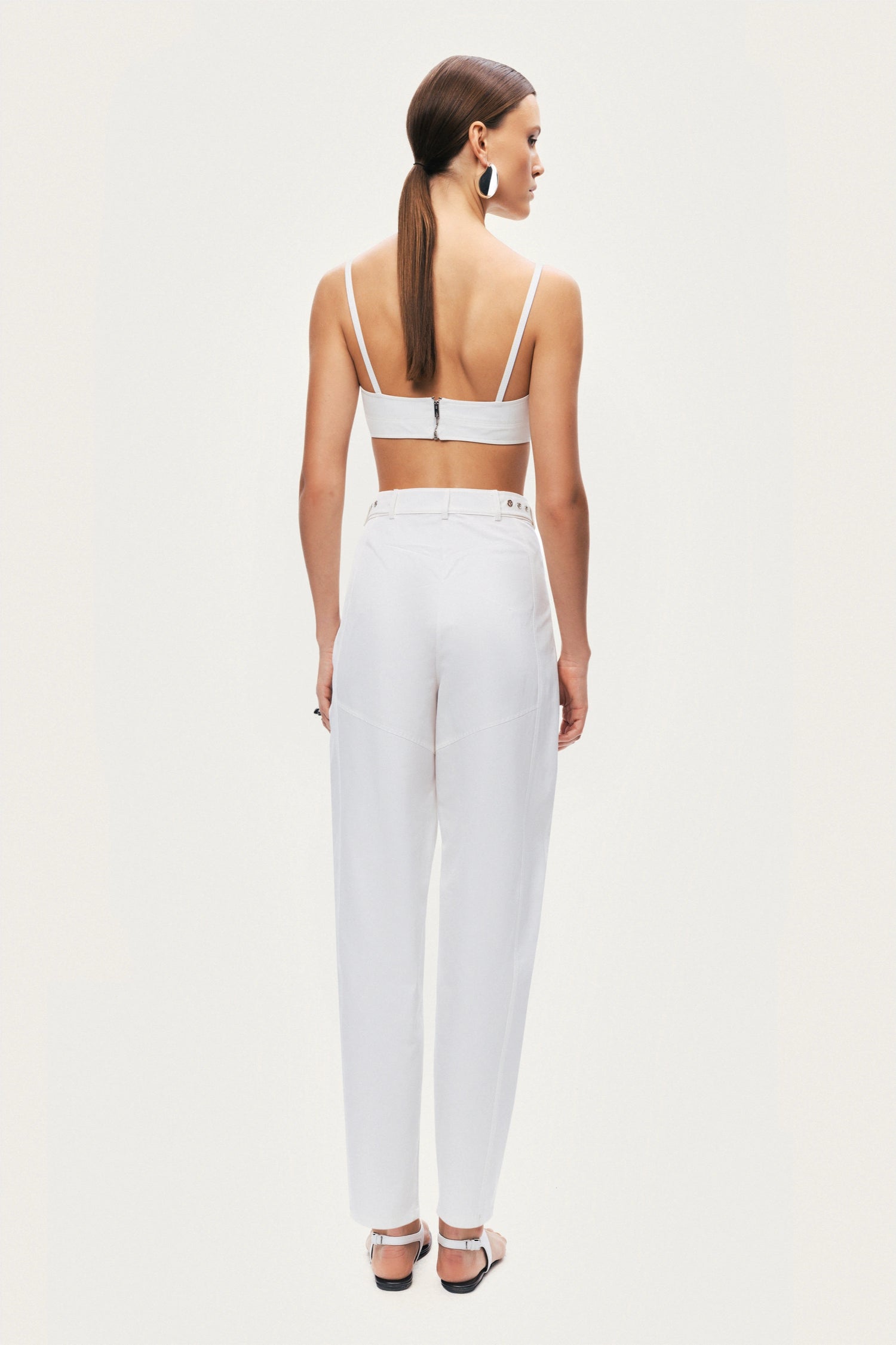 High-Waist Tailored Tapered Pants