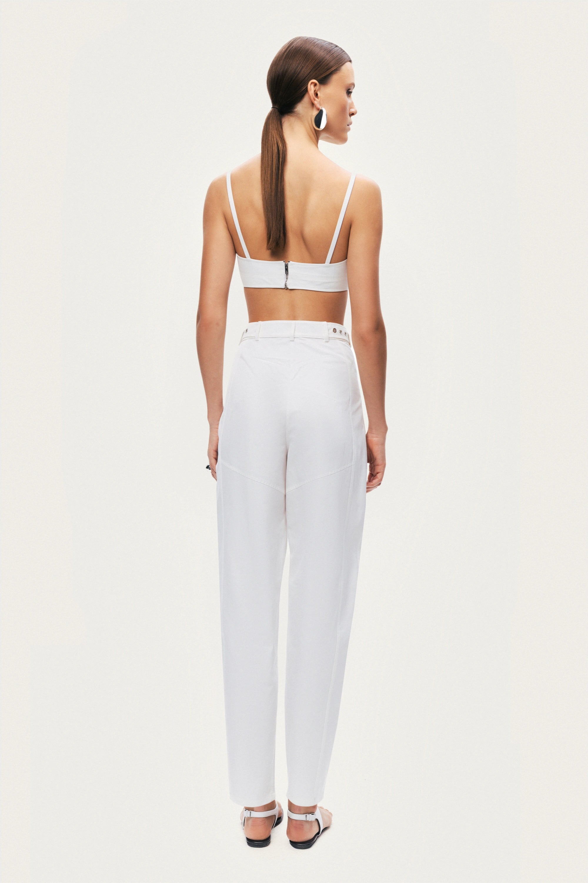 High-Waist Tailored Tapered Pants