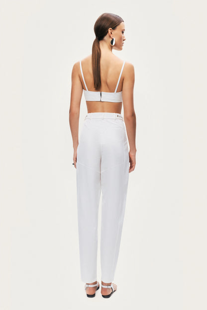 High-Waist Tailored Tapered Pants