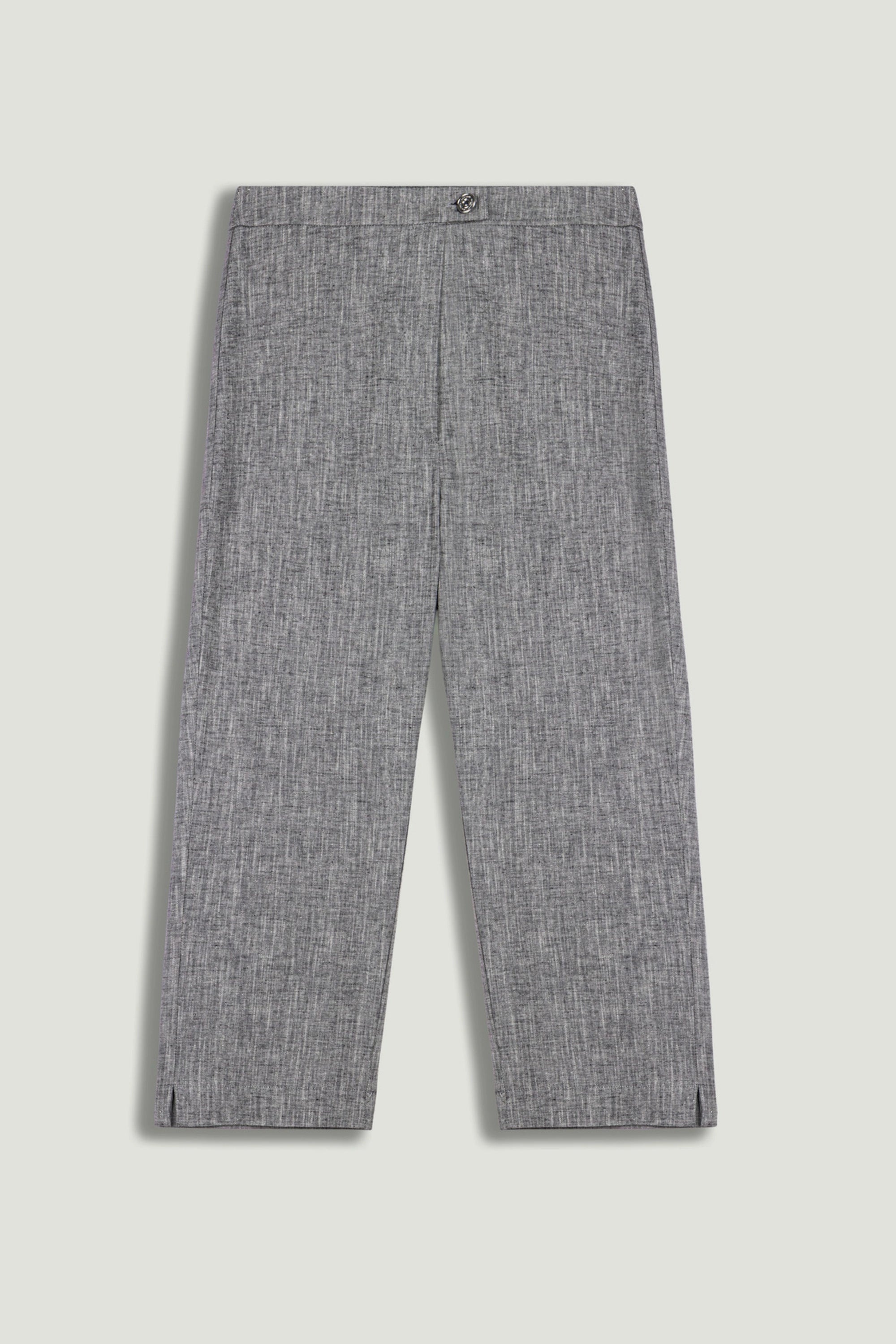 Tailored Linen Blend Capri Pants