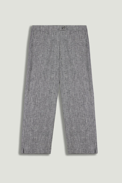 Tailored Linen Blend Capri Pants
