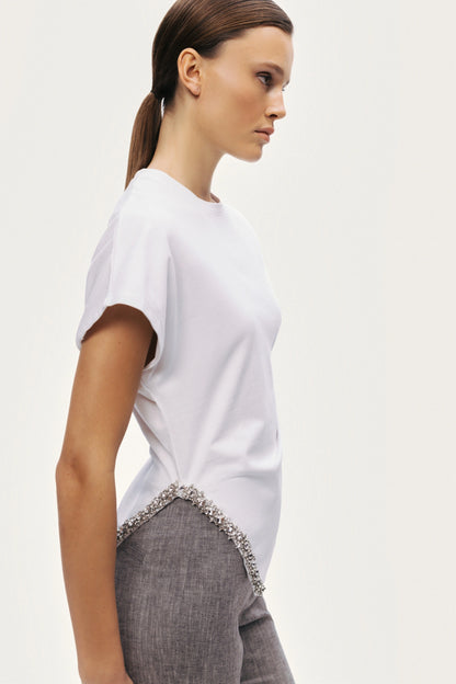 Tailored Linen Blend Capri Pants