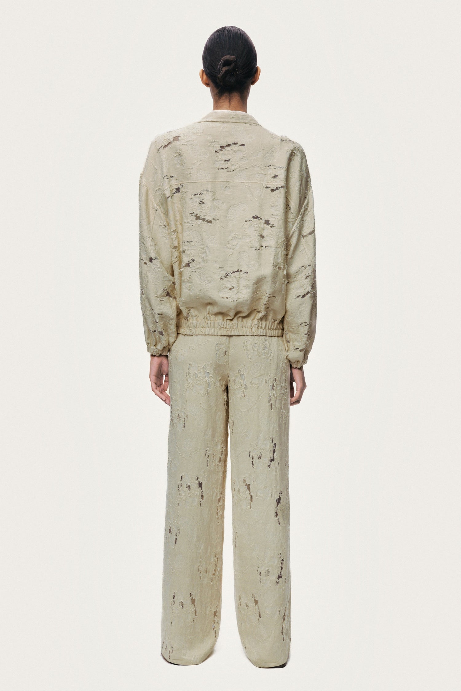 Jacquard Wide-Leg Trousers