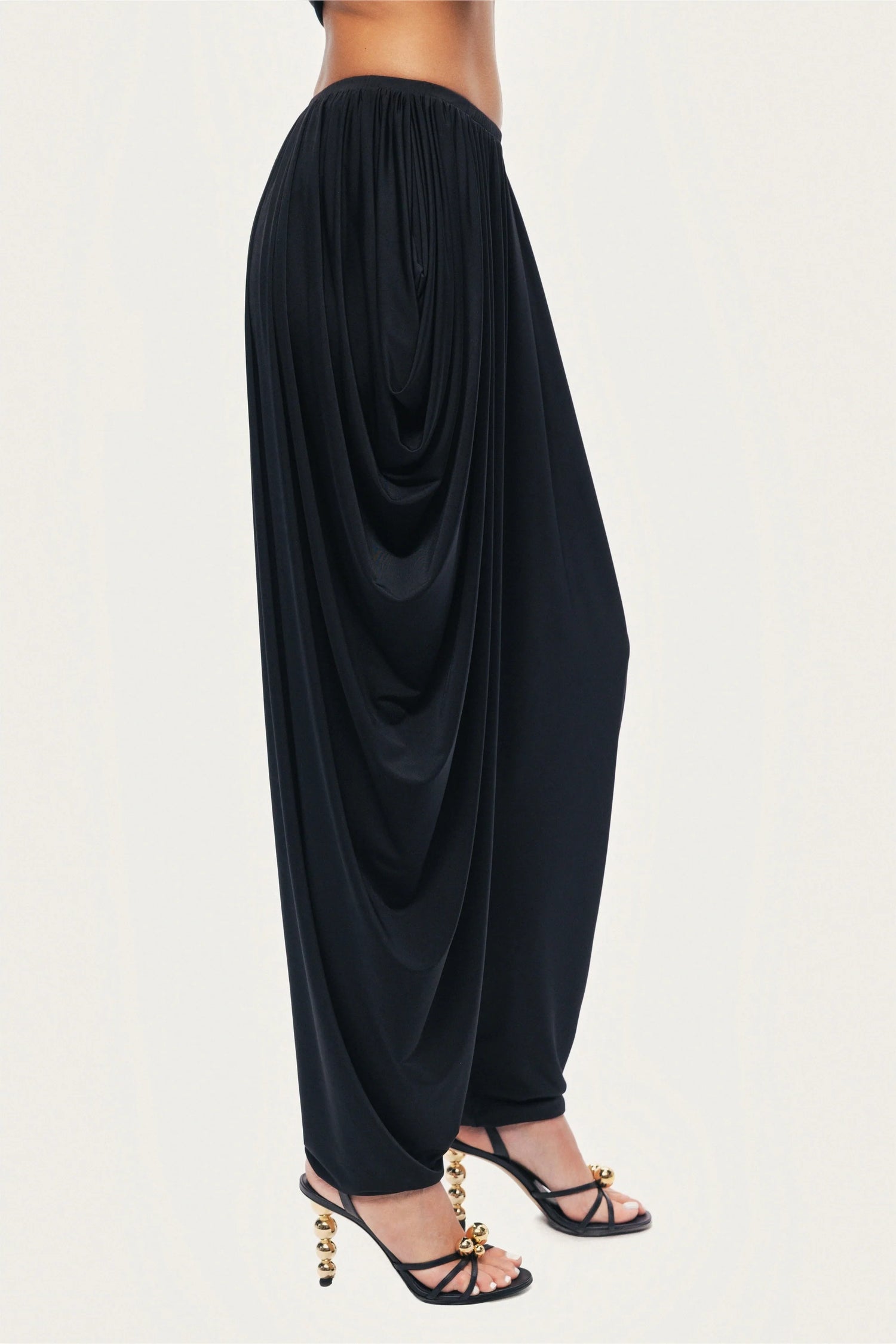 Draped Relaxed-Fit Pants