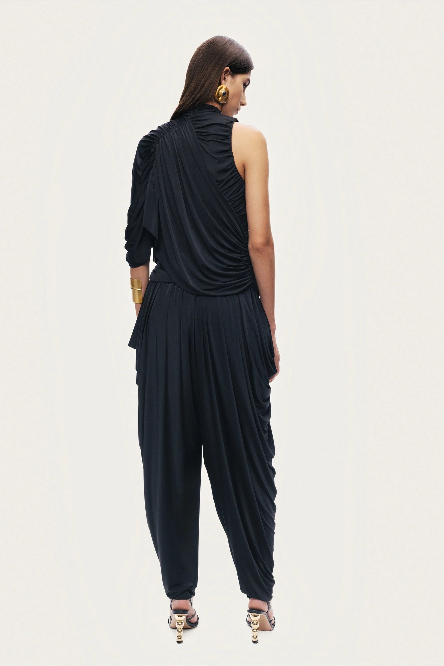 Draped Relaxed-Fit Pants