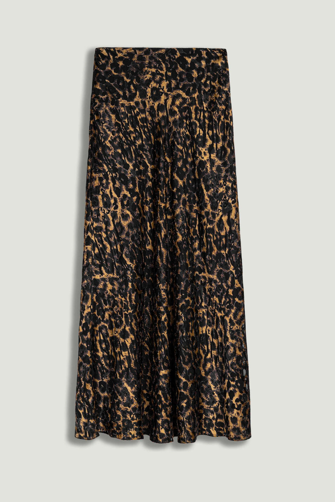 Printed Leopard Midi Skirt