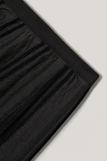 Braid-Trim Pleated Midi Skirt