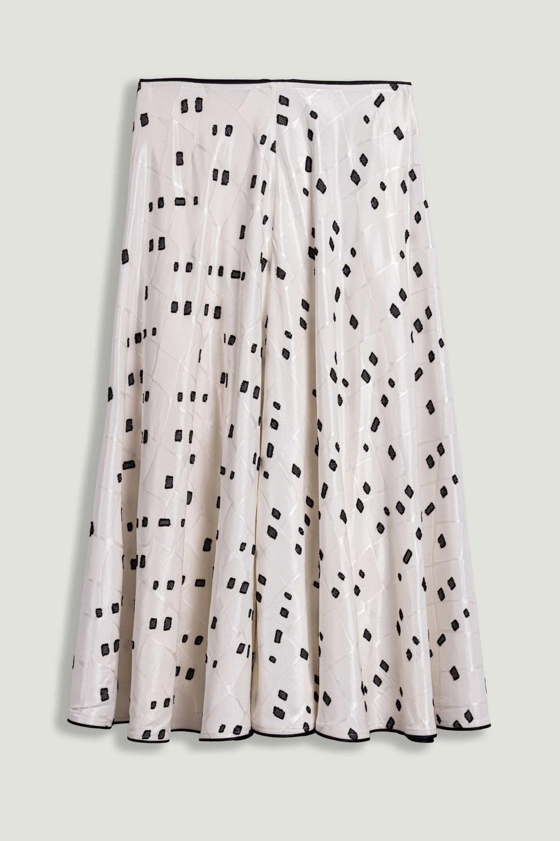 Black and White Printed Midi Skirt