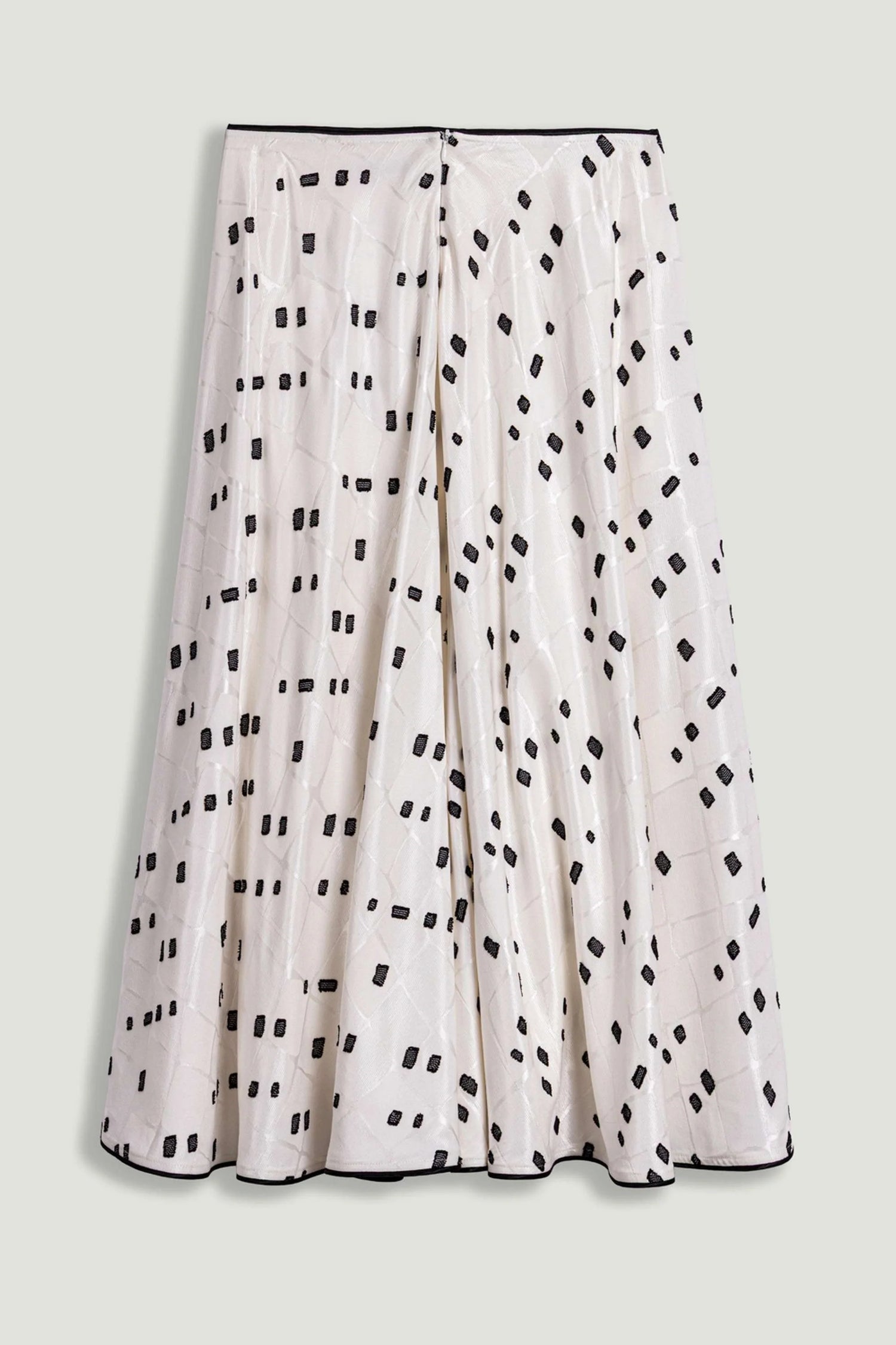 Black and White Printed Midi Skirt