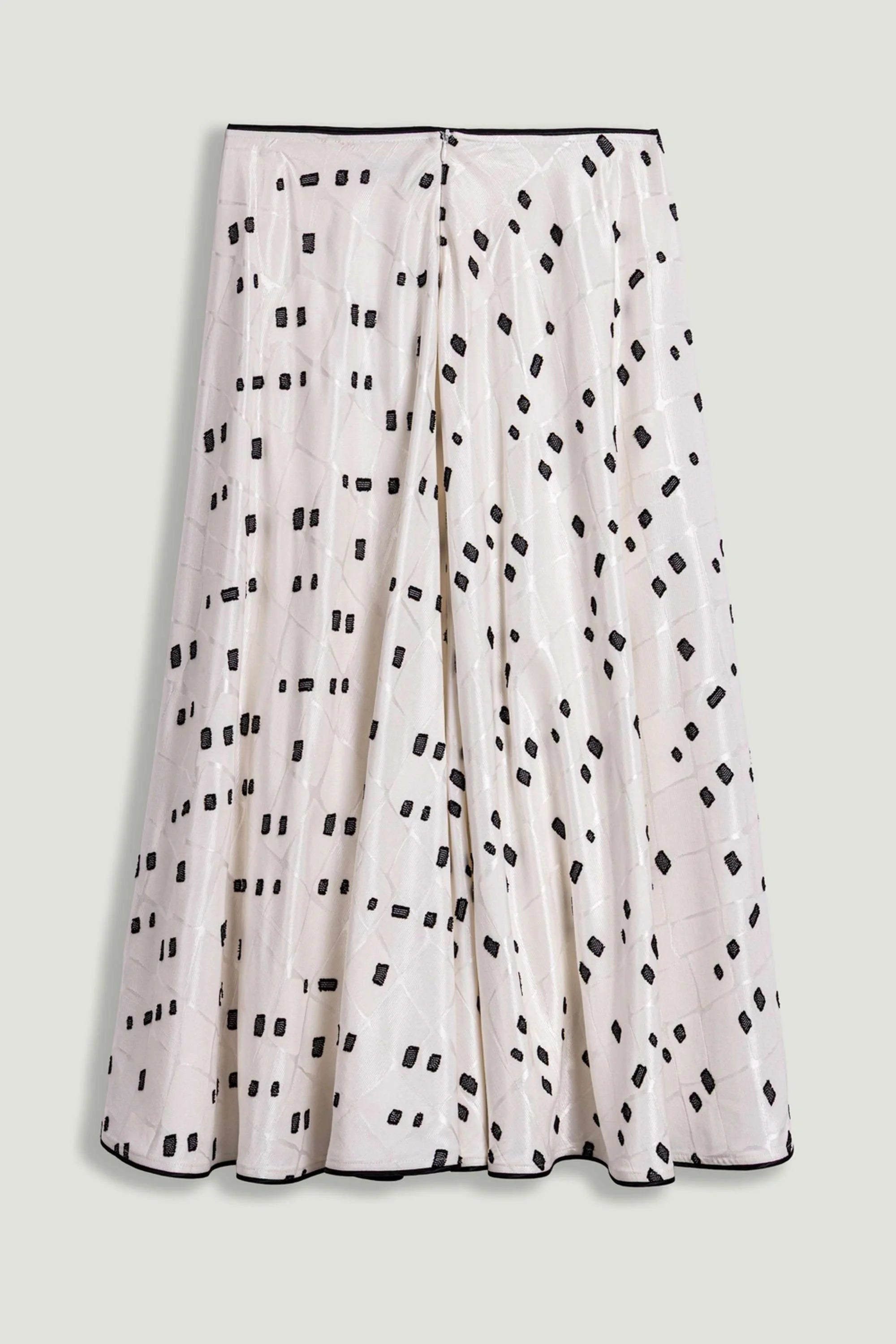 Black and White Printed Midi Skirt