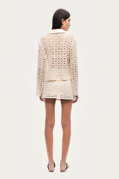 High-Waisted Lace Mini Skirt