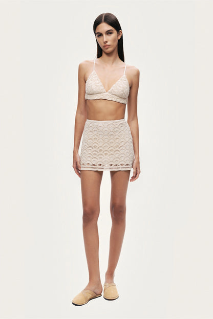 High-Waisted Lace Mini Skirt