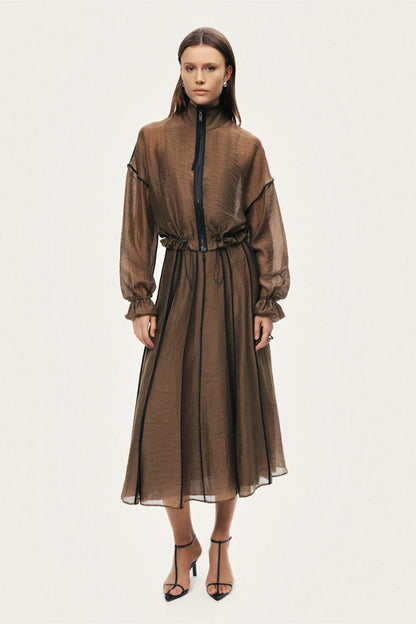 Sheer Zip-Front Jacket