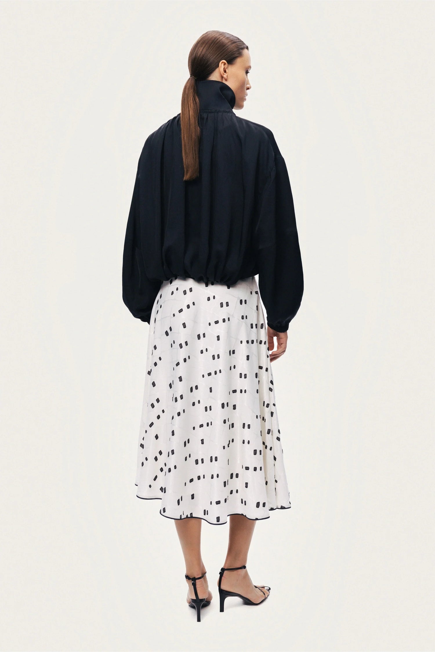 High-Neck Gathered Jacket