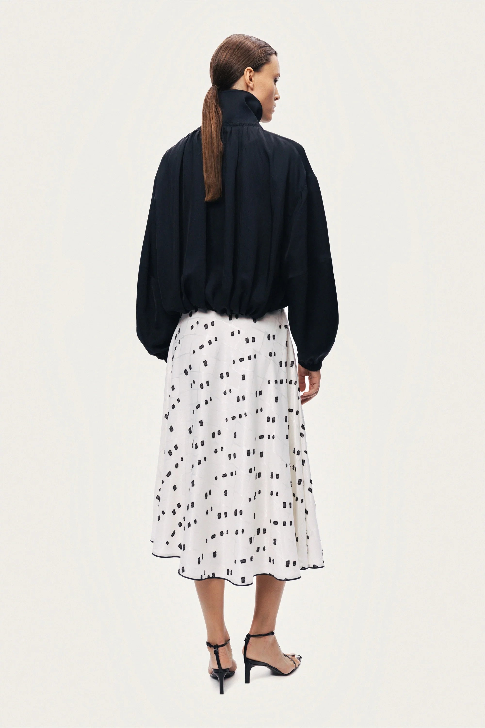 High-Neck Gathered Jacket