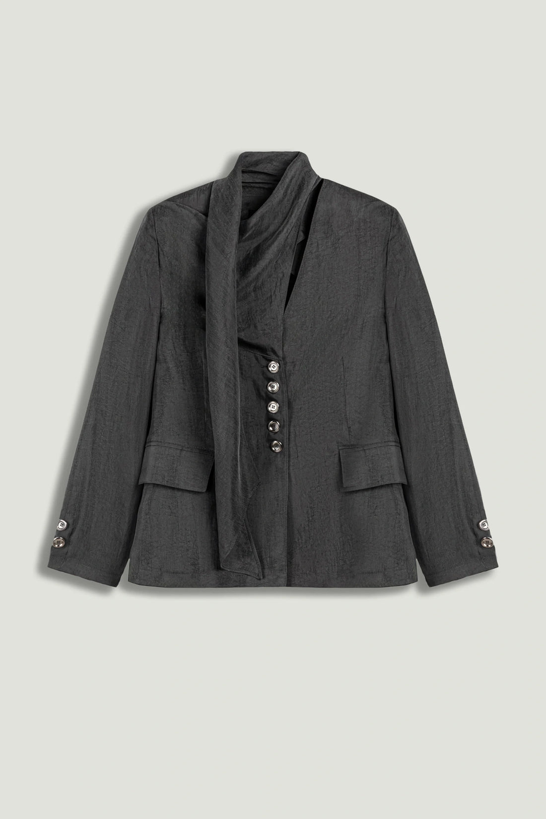 Asymmetrical Draped Tailored Jacket