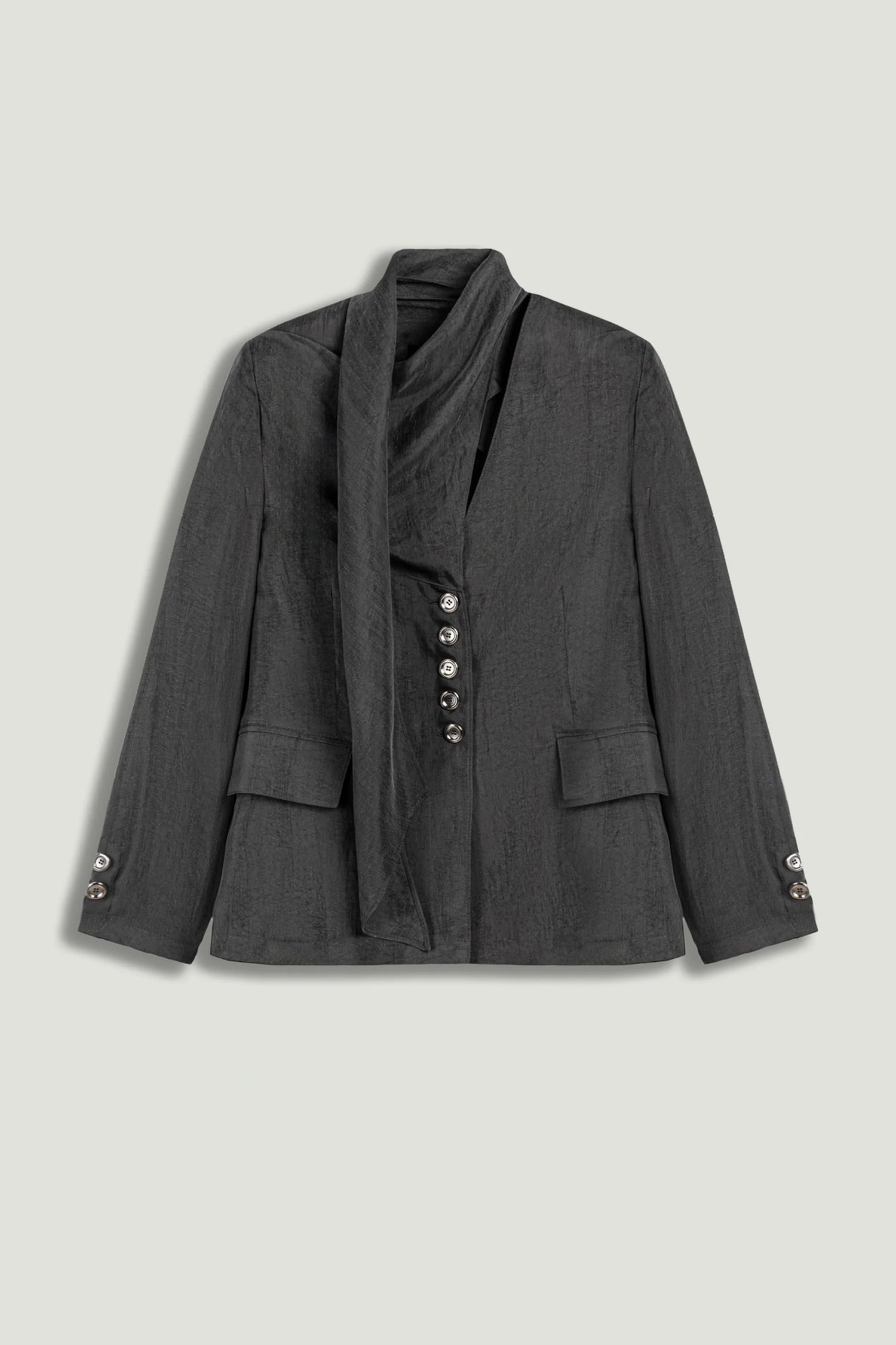 Asymmetrical Draped Tailored Jacket