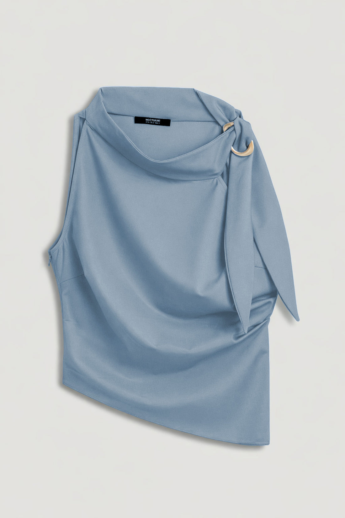 Accessory Detail Stand Collar Blouse