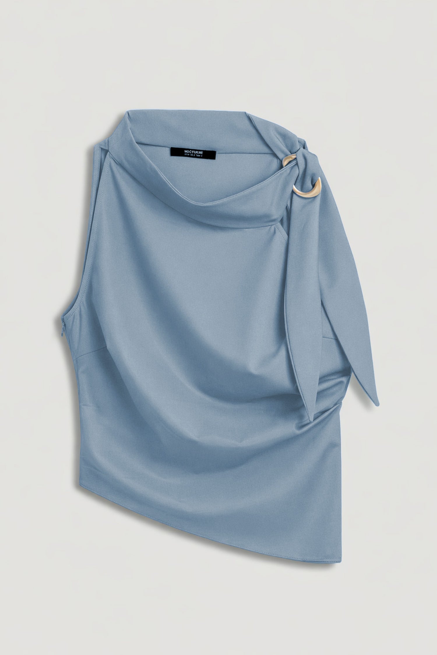 Accessory Detail Stand Collar Blouse