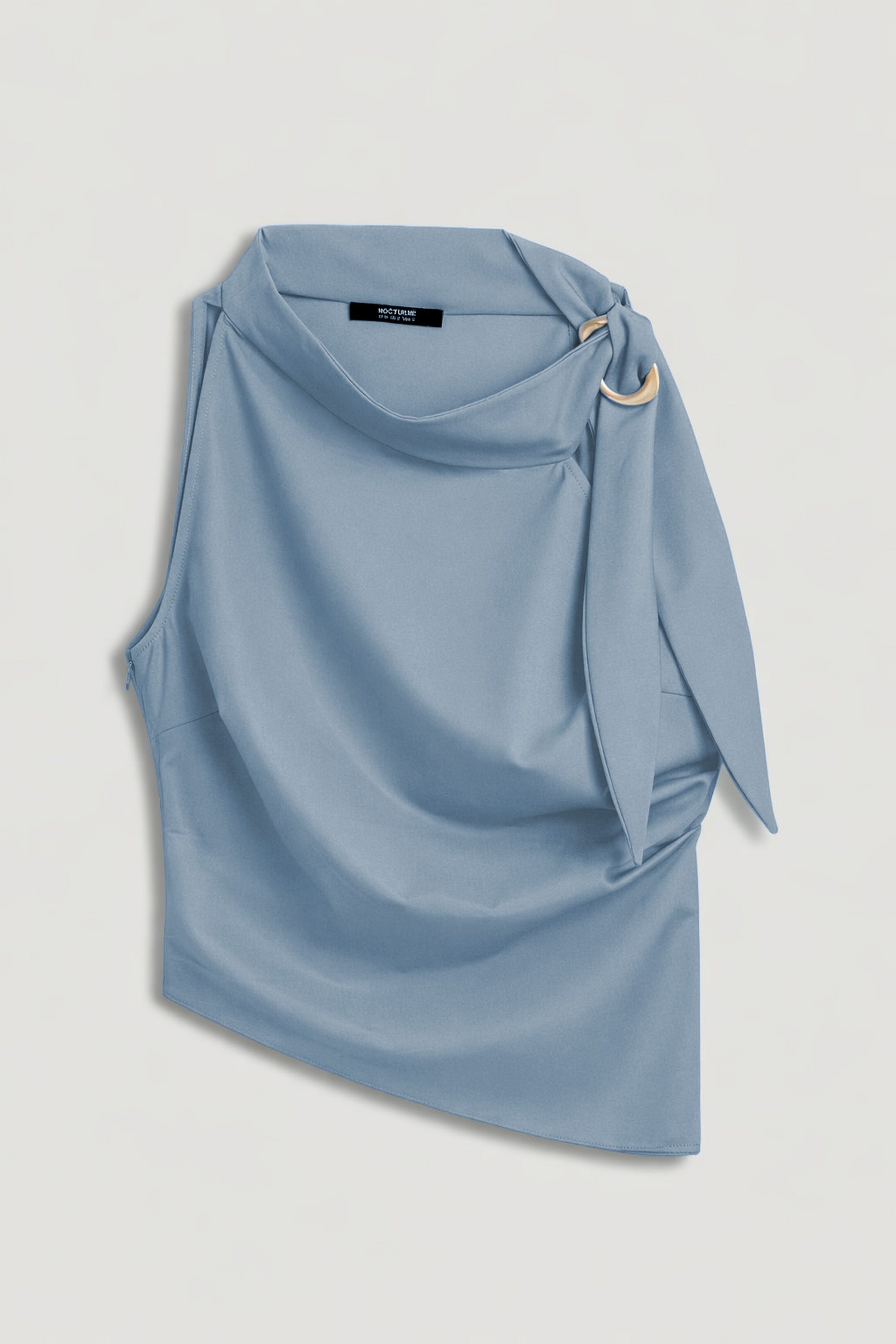 Accessory Detail Stand Collar Blouse