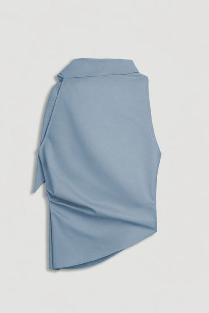 Accessory Detail Stand Collar Blouse