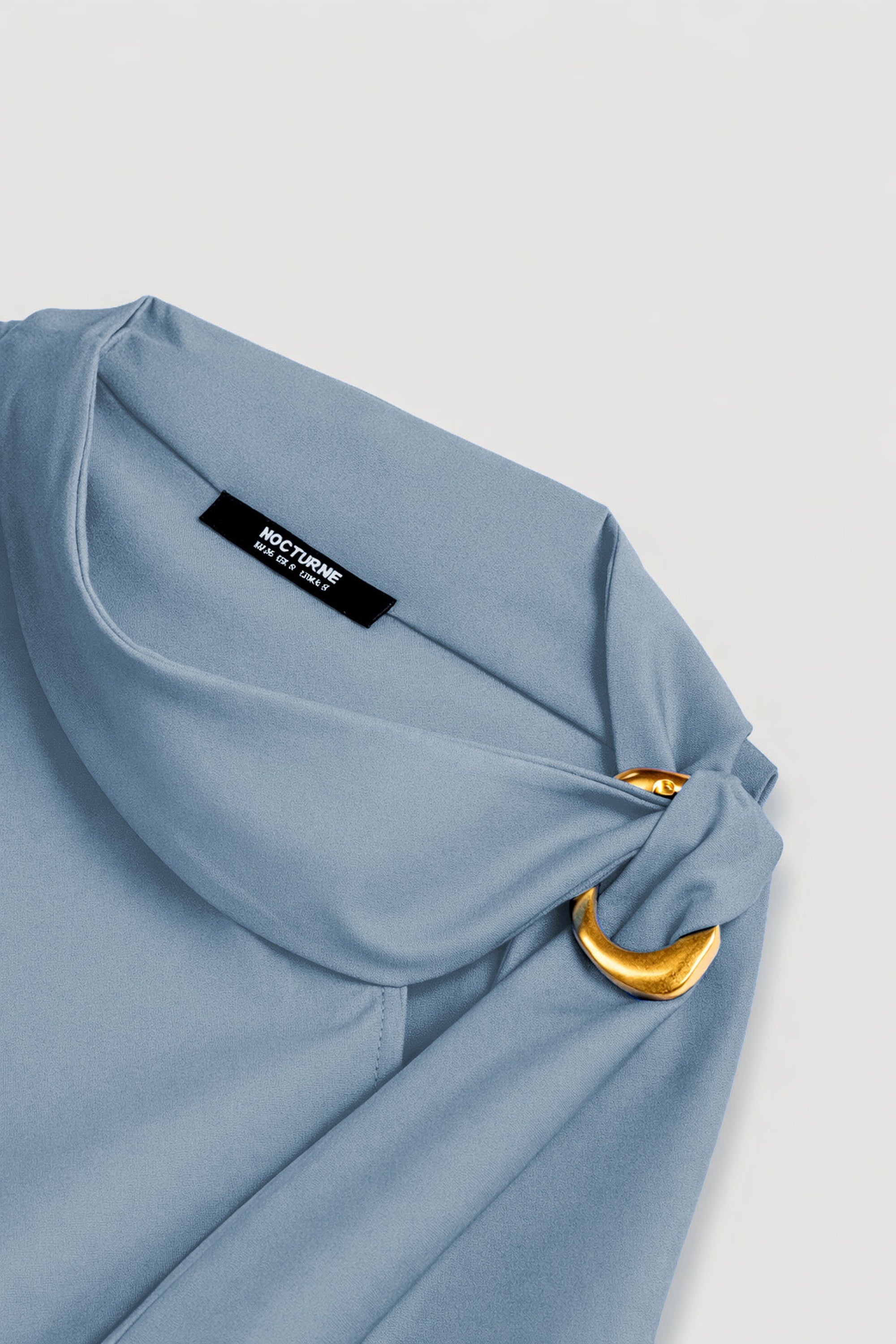 Accessory Detail Stand Collar Blouse