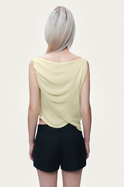 Draped Sleeveless Blouse