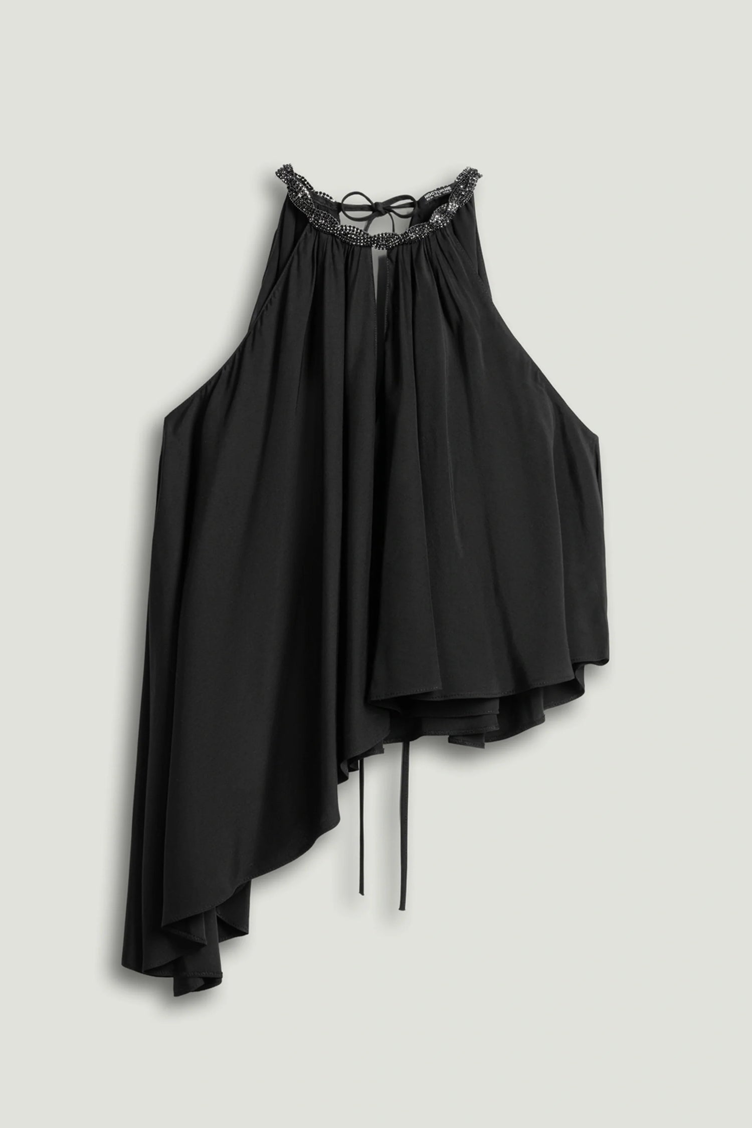 Black Embellished Halter Blouse