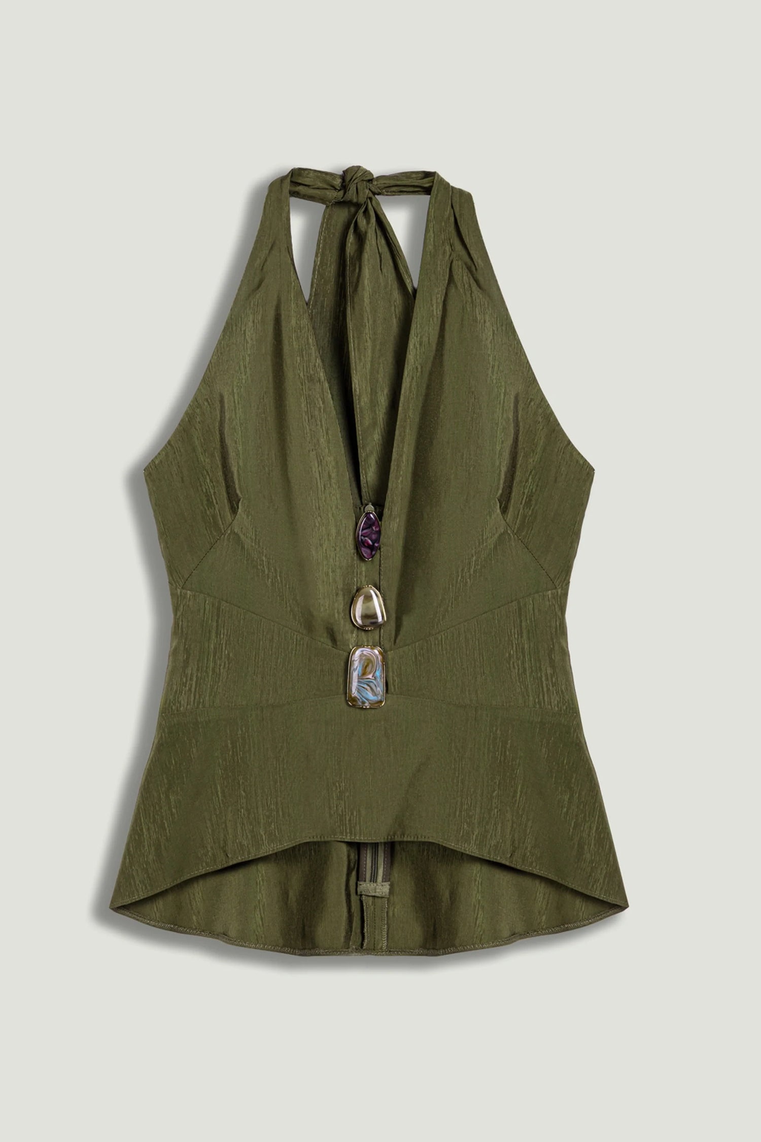 Halter Neck Peplum Top