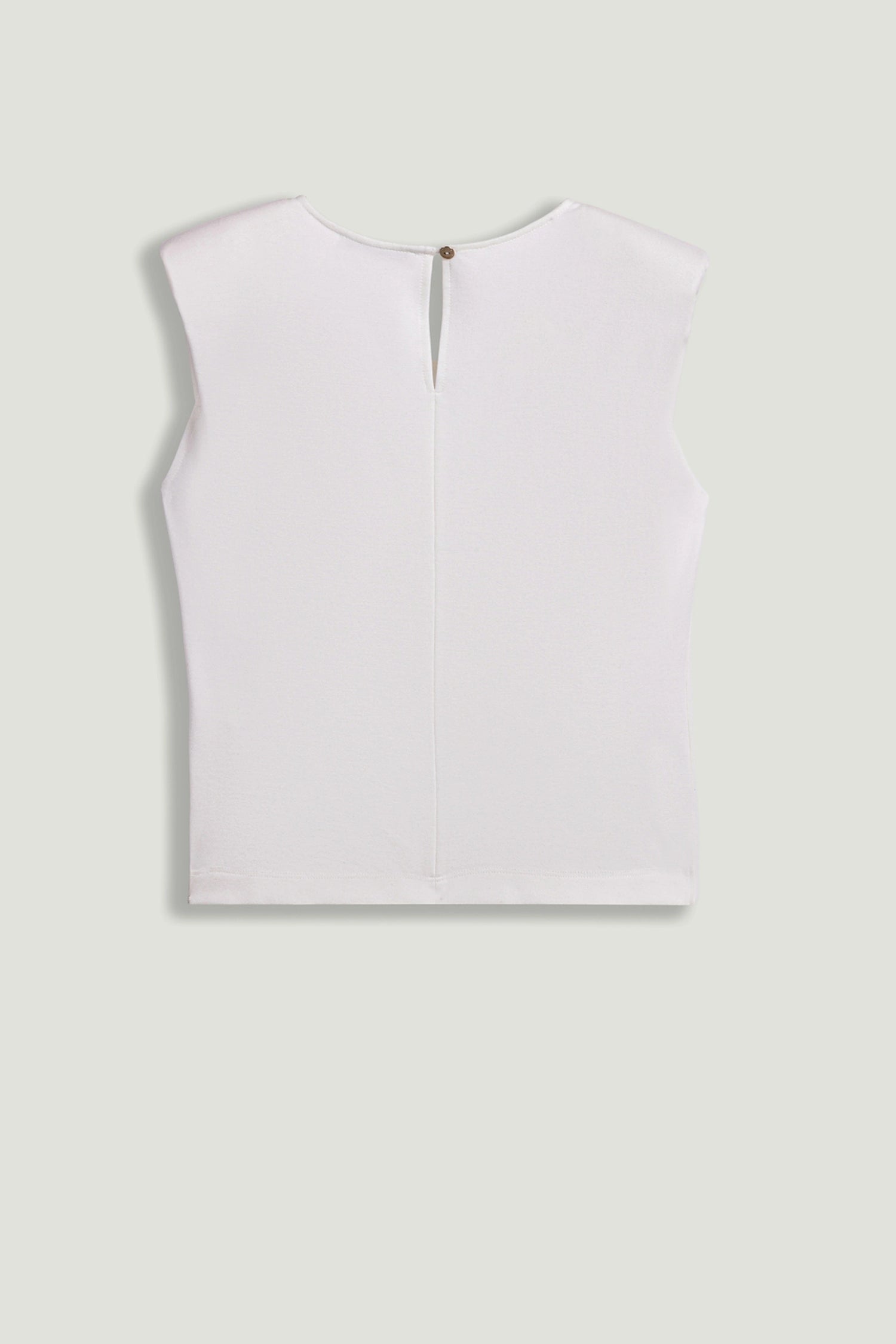 Sleeveless Buckle-Detail Blouse