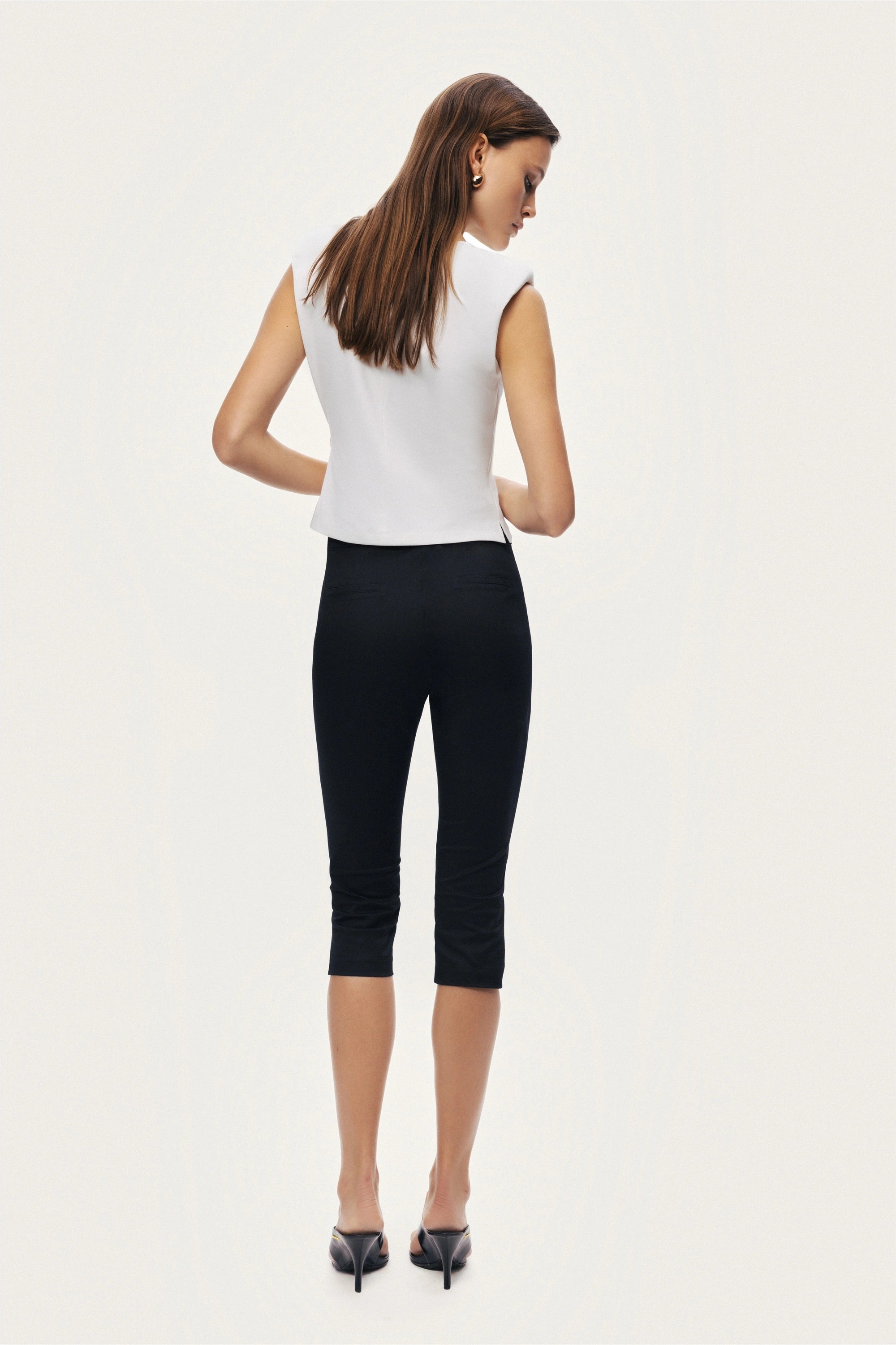 Sleeveless Buckle-Detail Blouse