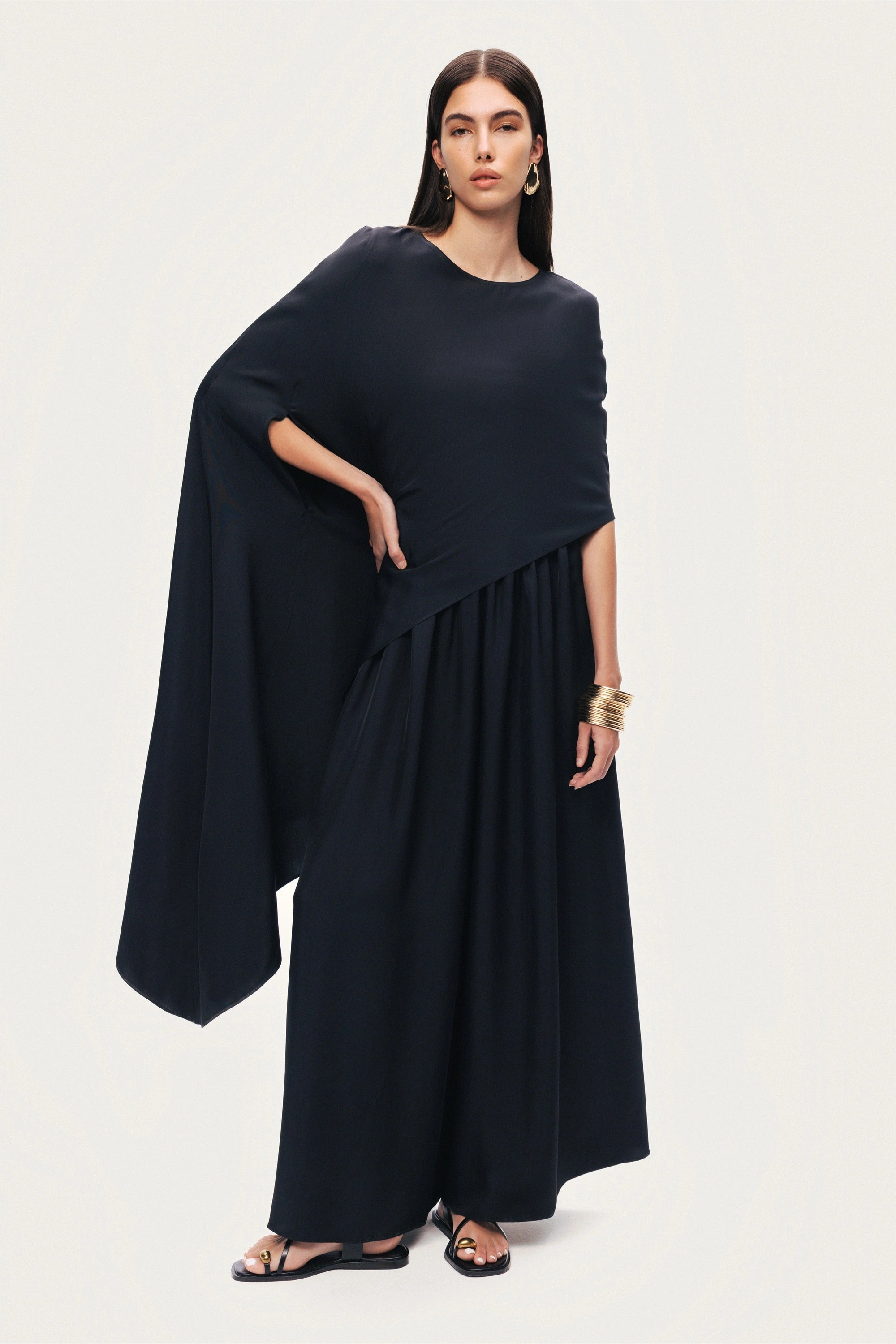 Draped Cape Blouse