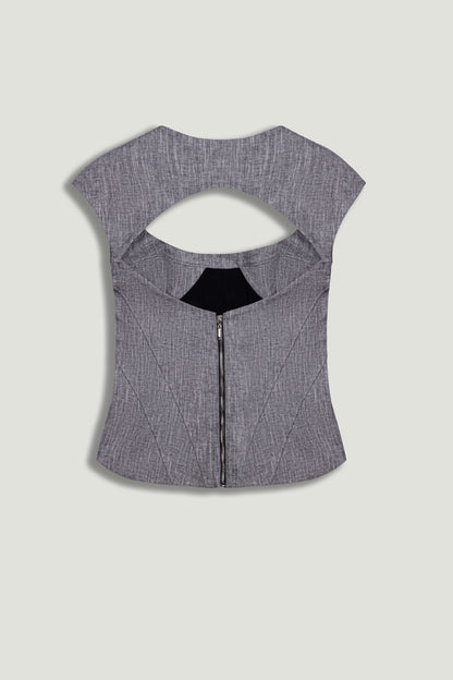 Open-Back Tailored Top