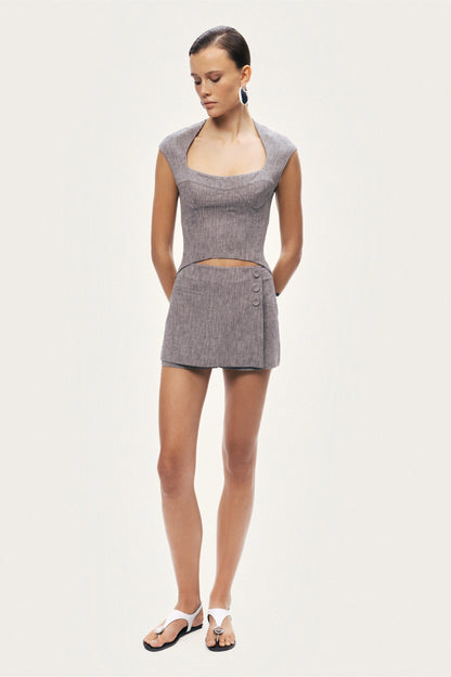 Open-Back Tailored Top