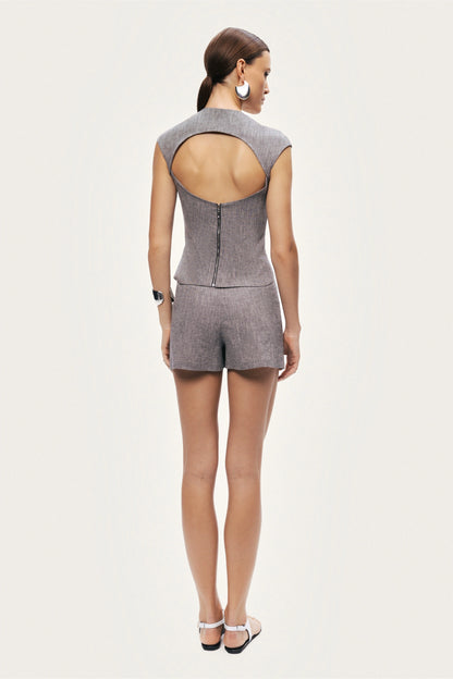 Open-Back Tailored Top