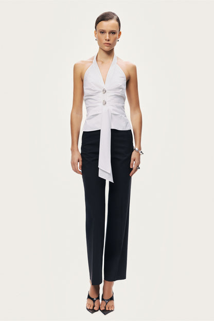 Halter Neck Tie Detail Blouse