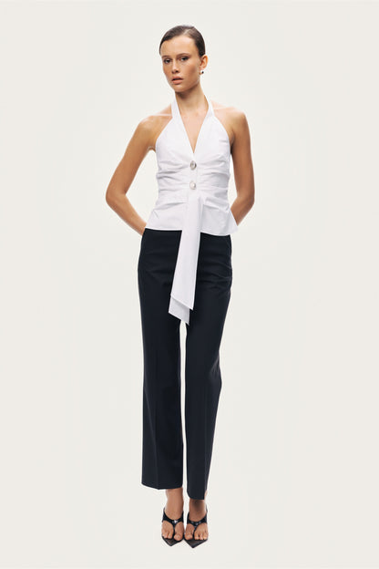 Halter Neck Tie Detail Blouse