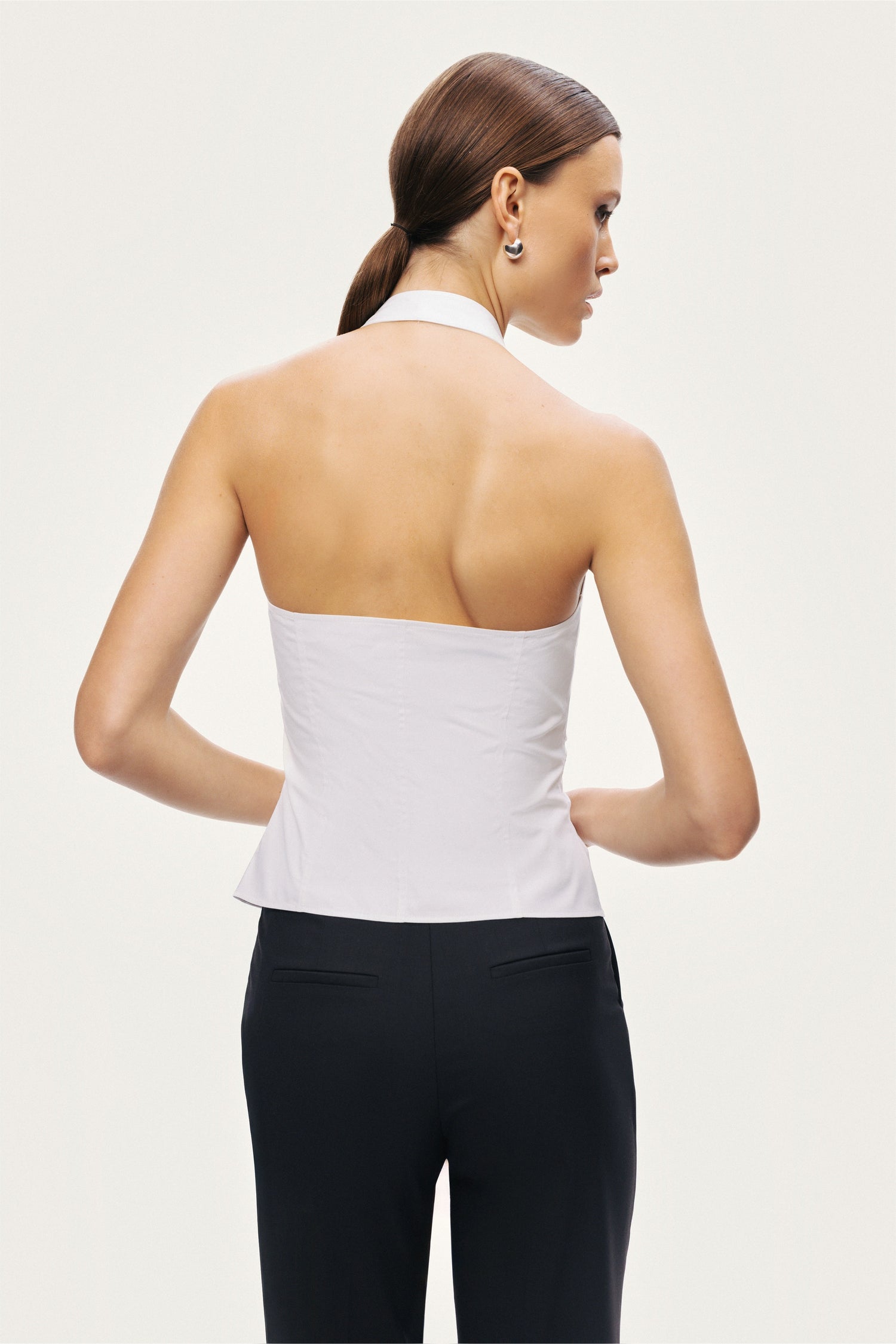 Halter Neck Tie Detail Blouse