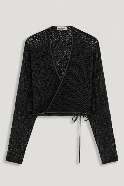 Wrap Mesh Blouse