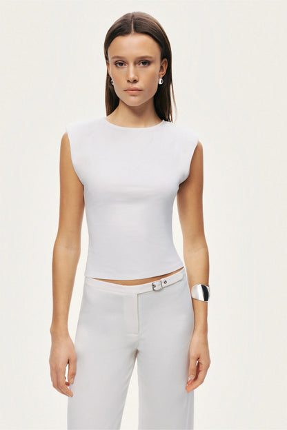 T-Shirt with Lace-Up Back Detail