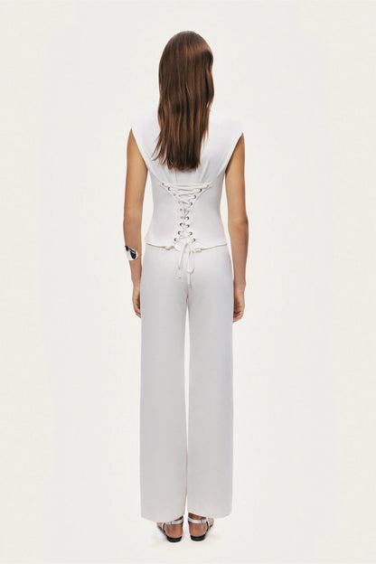 T-Shirt with Lace-Up Back Detail