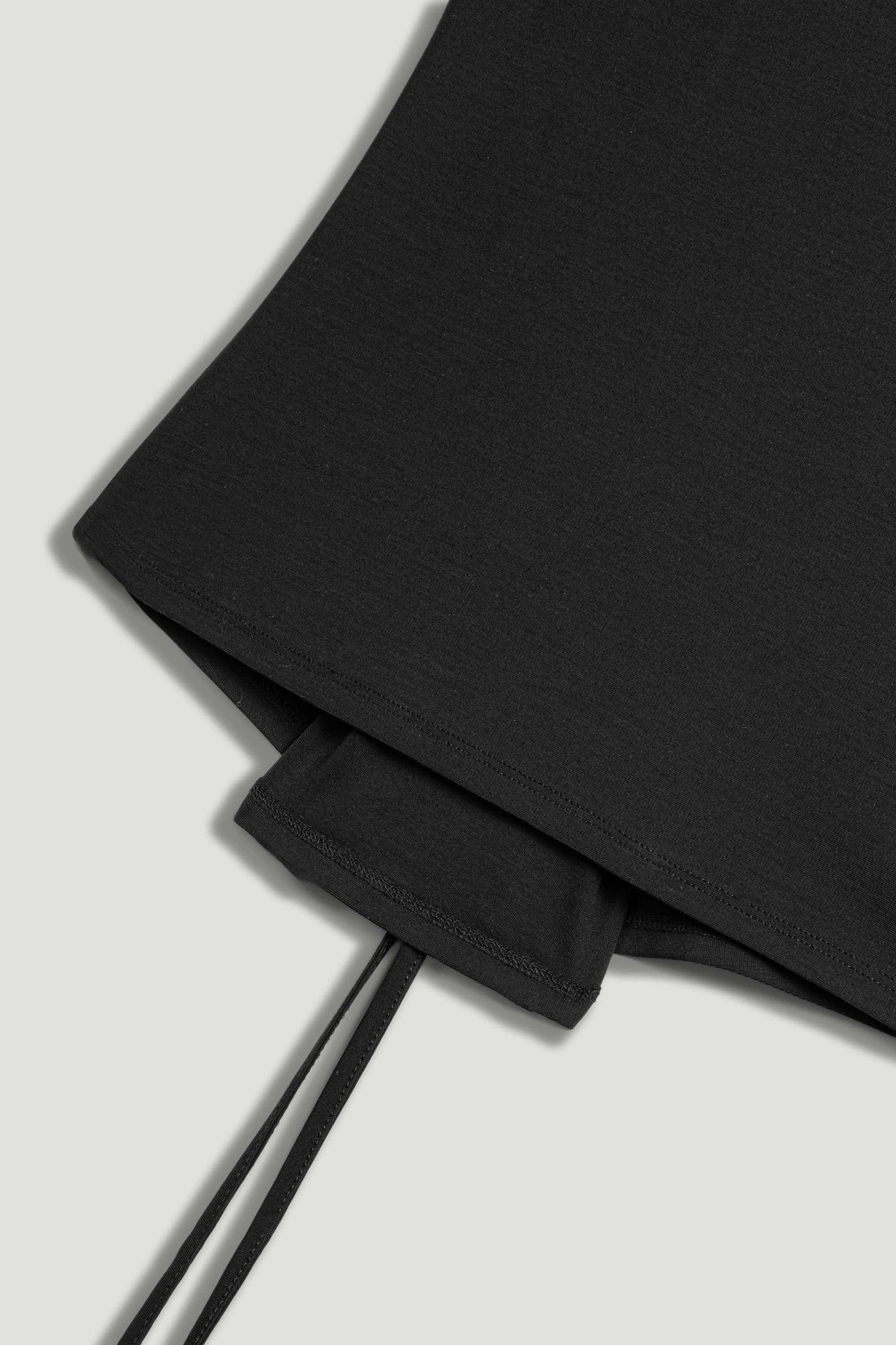 Black T-Shirt with Lace-Up Back Detail